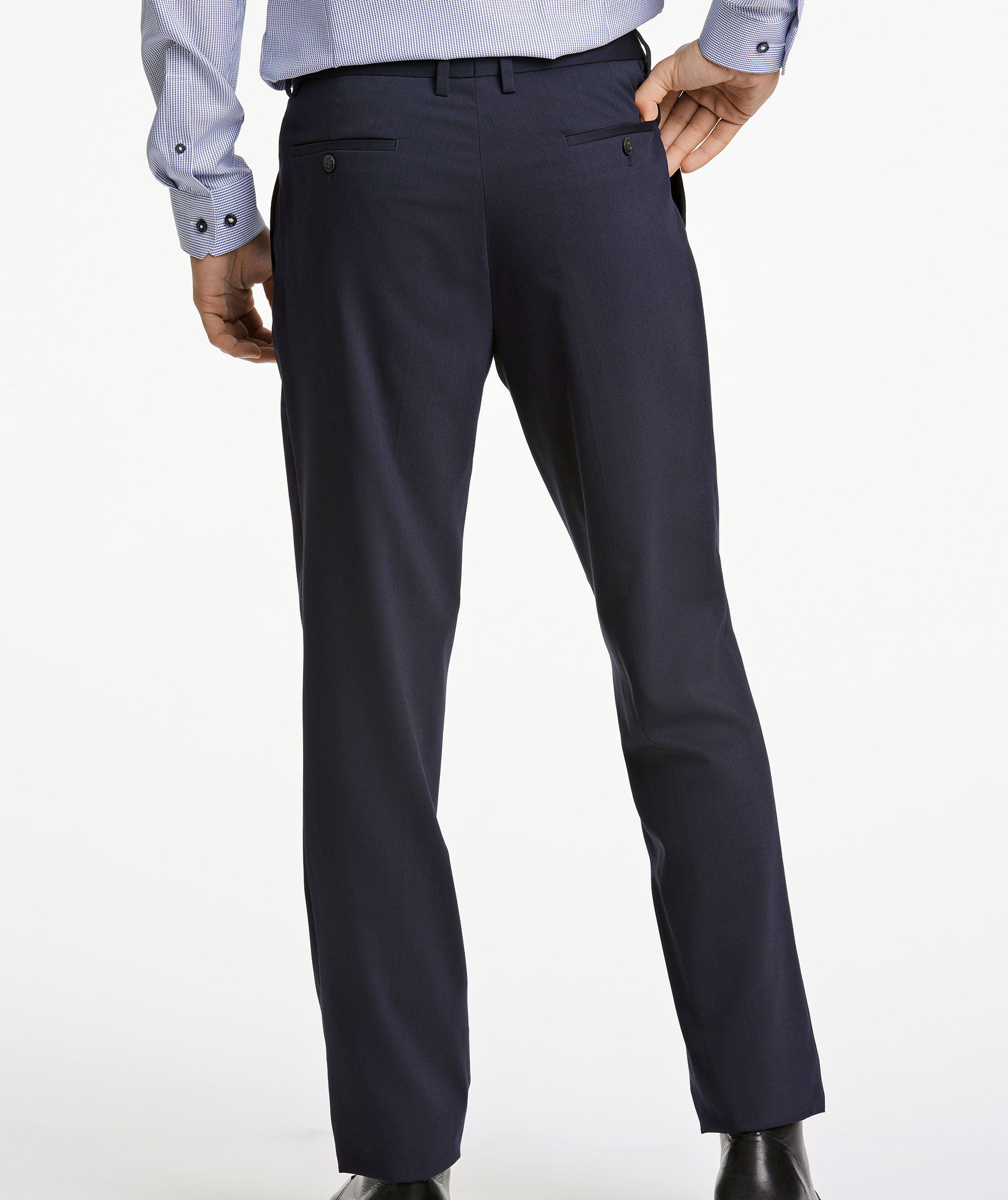 Lindbergh Modern fit habitbukser med uld, Navy, large image number 6