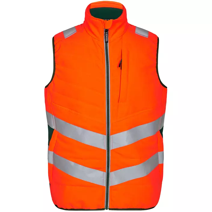 Engel Safety quiltet vest, Hi-vis Orange/Grøn, large image number 0