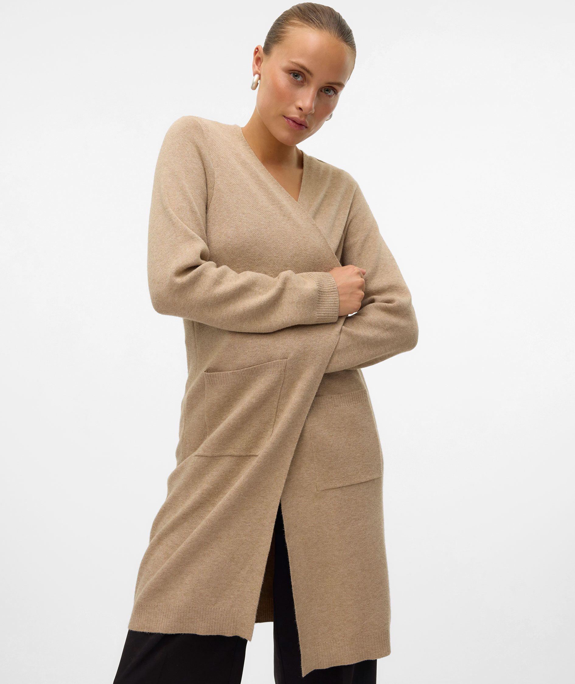 Vero Moda VMSABA women's knitted cardigan, Silver Mink, large image number 4