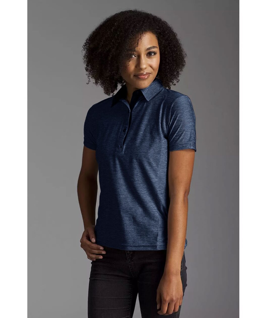 Pitch Stone women's polo shirt, Navy melange, large image number 1