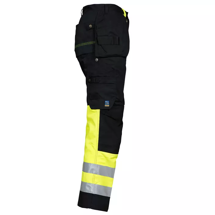 ProJob work trousers 6502, Black/Hi-Vis Yellow, large image number 3