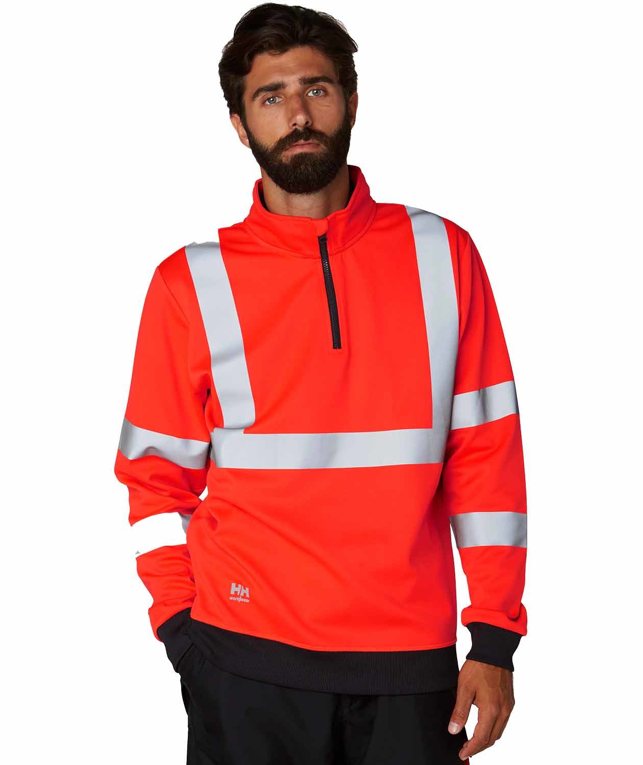 Helly Hansen Addvis half zip sweatshirt full stretch, Hi-Vis R&oslash;d, large image number 2