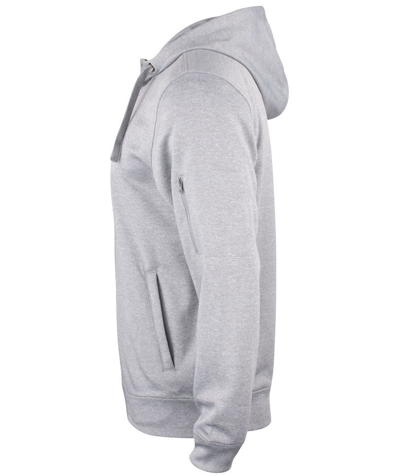 Clique Basis Active hoodie with full zipper, Grey Melange, large image number 5