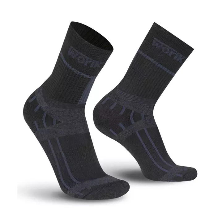 Worik Belfast socks with merino wool, Black, large image number 0
