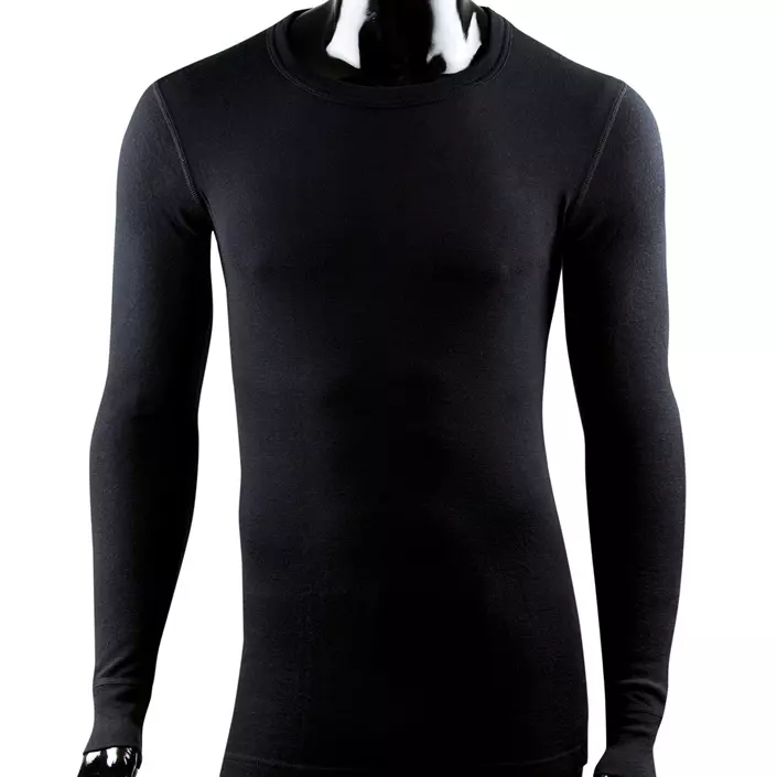 Klazig baselayer trøje med merinould, Sort, large image number 0