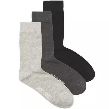 Jack & Jones JACRAFAEL3-pack socks, Dark Grey Melange