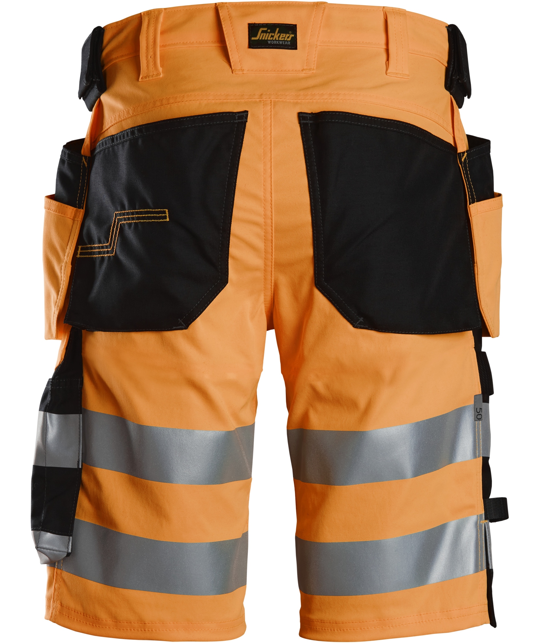 Snickers hantverksshorts 6135, Varsel Orange/Svart