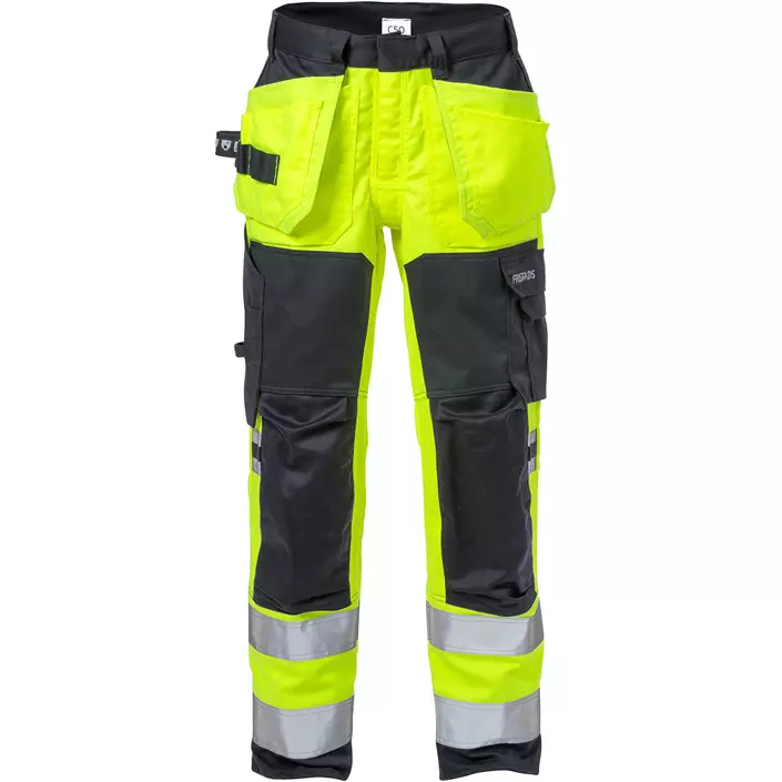 Fristads Flamestat craftsman trousers 2167, Hi-vis Yellow/Marine, large image number 0