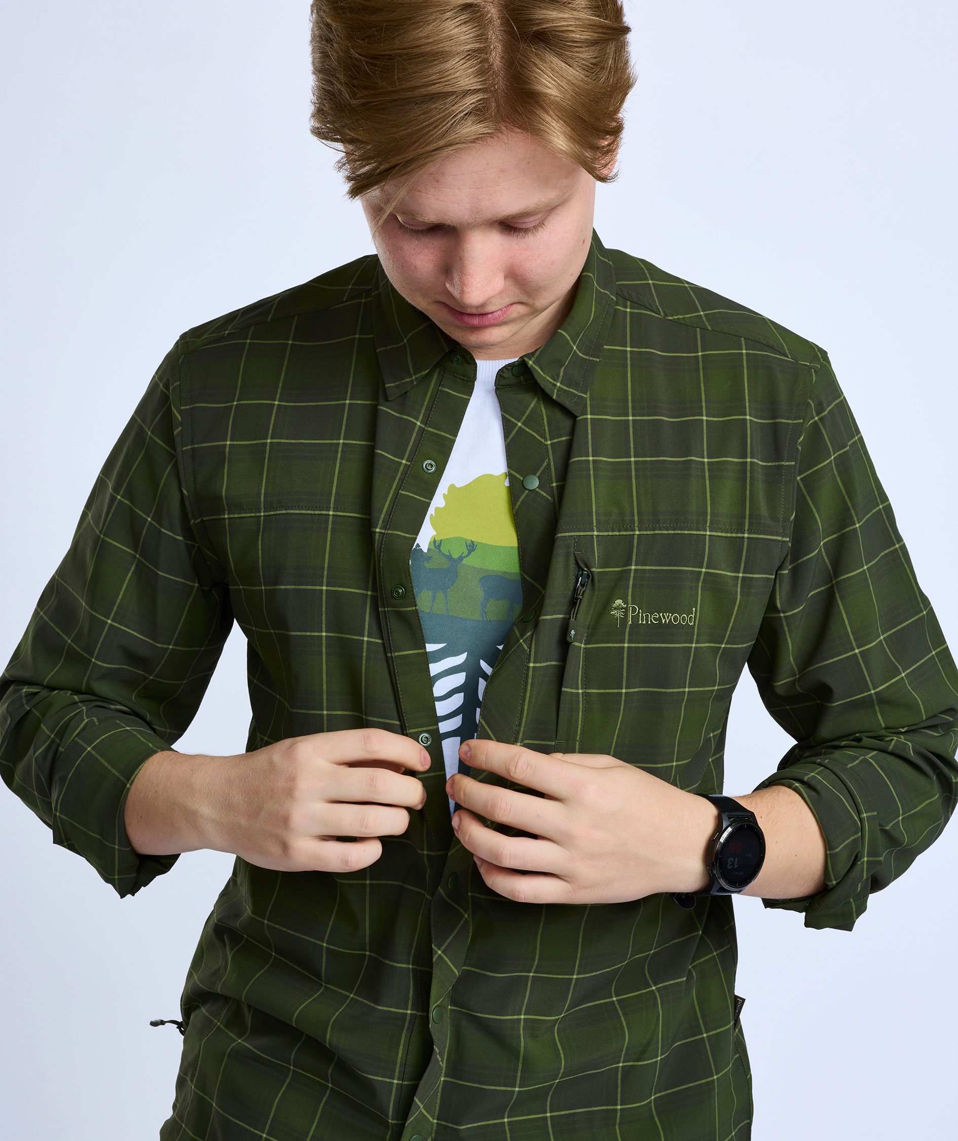 Pinewood Abisko Trekking skjorte, Moss green, large image number 5