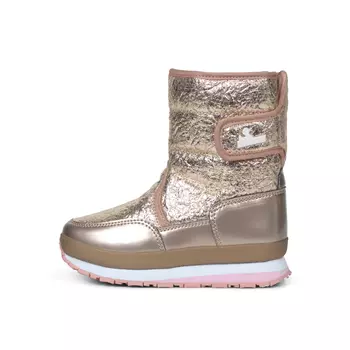 Rubber Duck Cracked Metallic winter boots for kids, Rose Gold