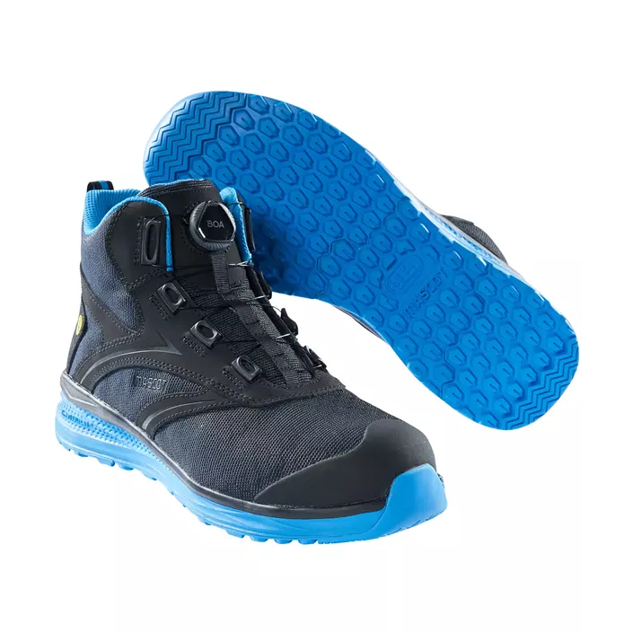 Mascot Carbon safety boots S1P, Black/Cobalt Blue, large image number 0