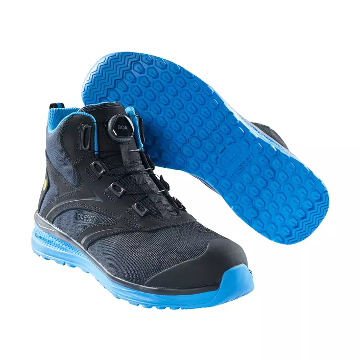 Mascot Carbon safety boots S1P, Black/Cobalt Blue, large image number 0