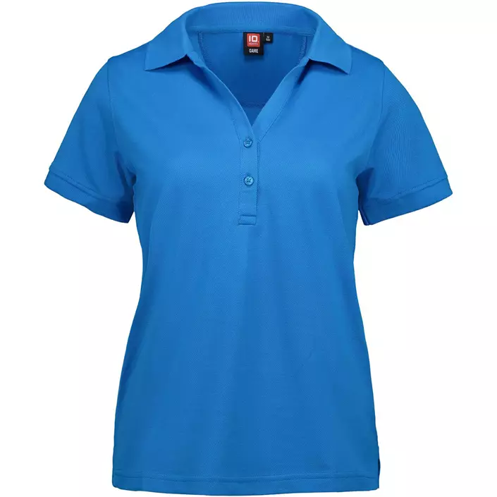 ID Pique dame Polo T-shirt, Turkis, large image number 0