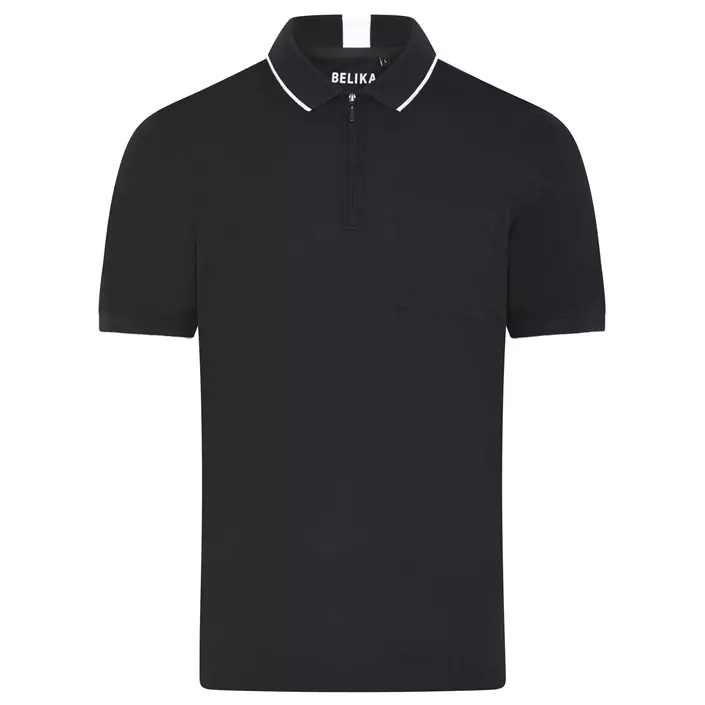 Belika Valencia half-zip polo shirt, Black, large image number 0