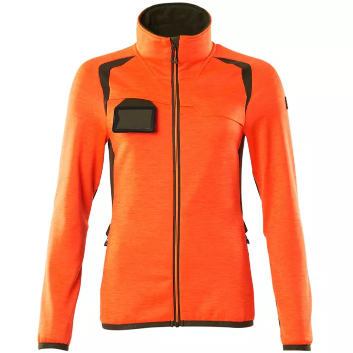 Mascot Accelerate Safe women's fleece sweater, Hi-Vis Orange/Moss, large image number 0