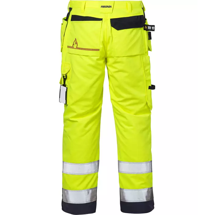 Fristads Flamestat craftsman trousers 2075, Hi-vis Yellow/Marine, large image number 1
