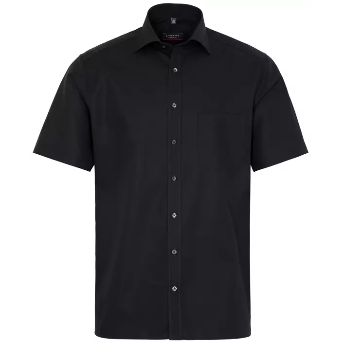Eterna Modern fit short-sleeved Poplin shirt, Black, large image number 0