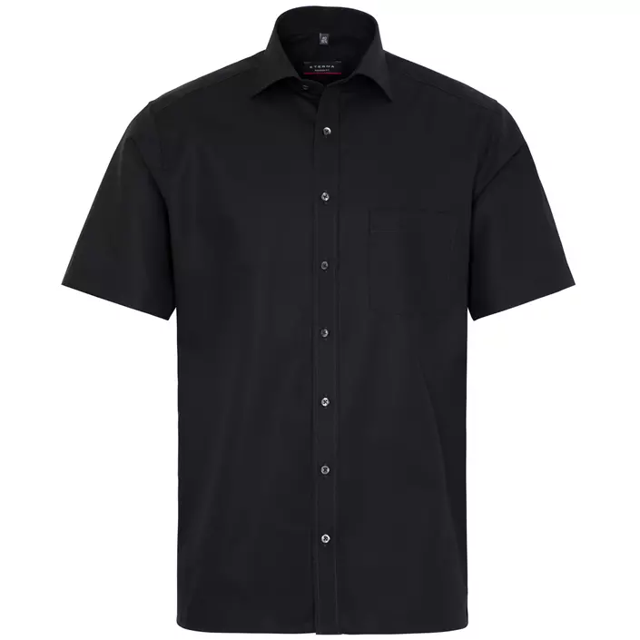 Eterna Modern fit short-sleeved Poplin shirt, Black, large image number 0