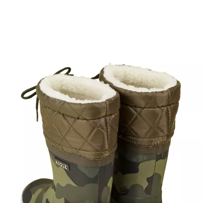 Aigle Giboulee vinterstövlar till barn, Camouflage/Khaki, large image number 2