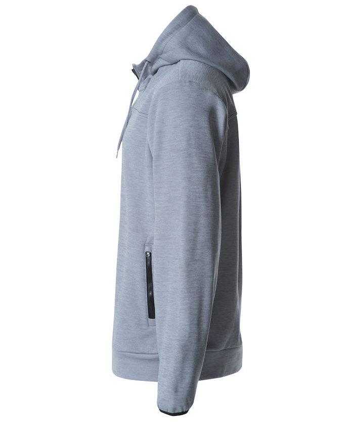 Clique Ottawa hoodie with full zipper, Grey, large image number 3