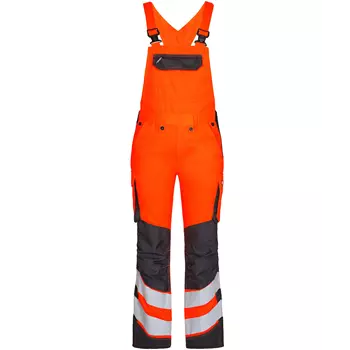 Engel Safety Light women's bib and brace, Hi-vis orange/Grey