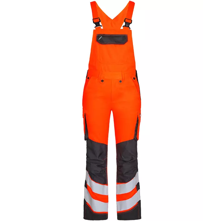 Engel Safety Light women's bib and brace, Hi-vis orange/Grey, large image number 0
