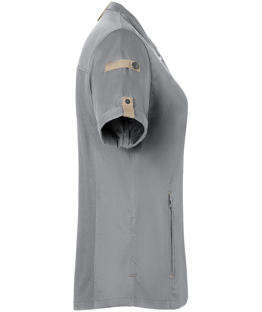 Karlowsky Green-Generation kort&aelig;rmet dame kokkejakke, Platinum grey, large image number 4