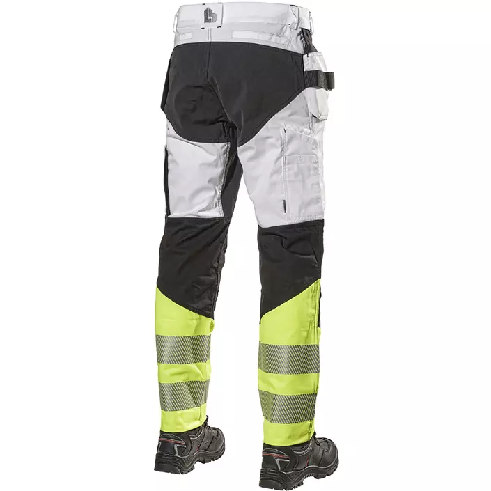 L.Brador craftsman trousers 1100PB, White/Hi-vis yellow, large image number 1