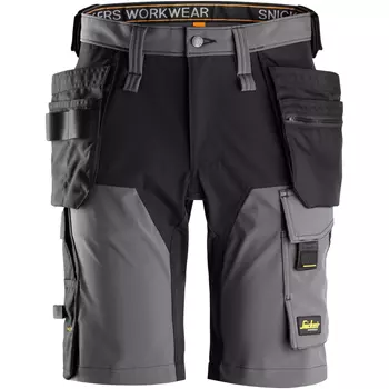 Snickers AllroundWork craftsman shorts 6175 full stretch, Steel Grey/Black