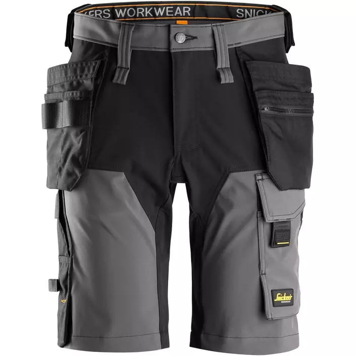 Snickers AllroundWork craftsman shorts 6175 full stretch, Steel Grey/Black, large image number 0