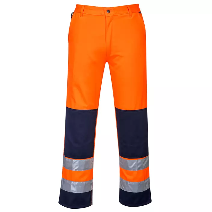 Portwest work trousers, Hi-vis Orange/Marine, large image number 0
