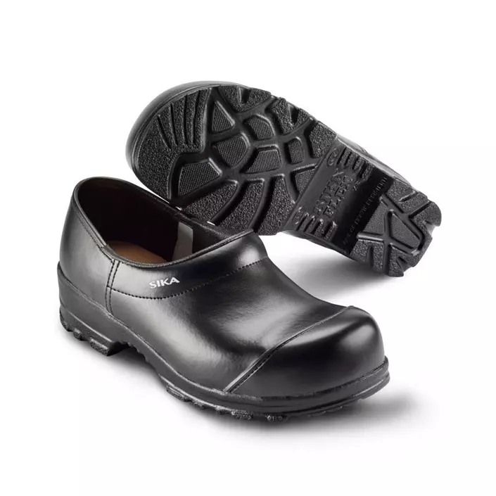 2nd quality product Sika flex safety clogs with heel cover S2, Black, large image number 0