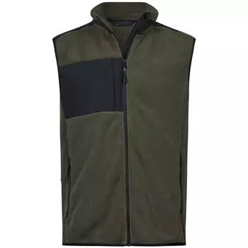 Tee Jays mountain fleece vest, Deep Green/Black