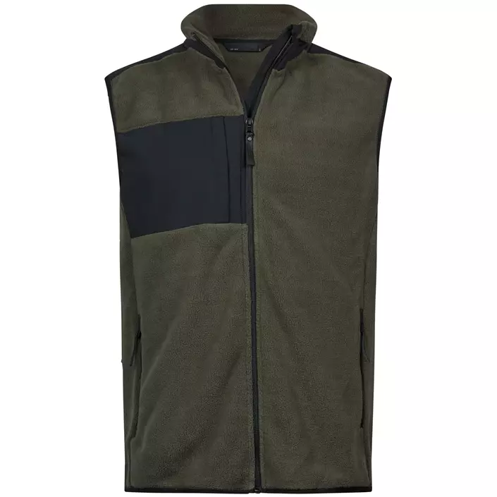 Tee Jays mountain fleece bodywarmer/vest, Deep Green/Black, large image number 0
