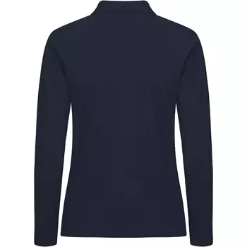 Clique Premium women's long-sleeved polo shirt, Dark Marine Blue