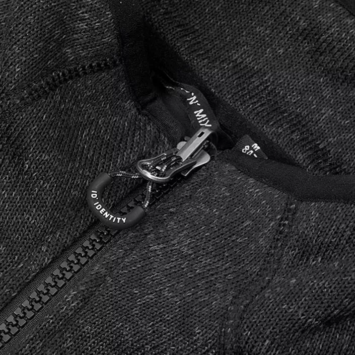 ID Zip'n'mix Melange stickad fleececardigan, Koks Melange, large image number 3