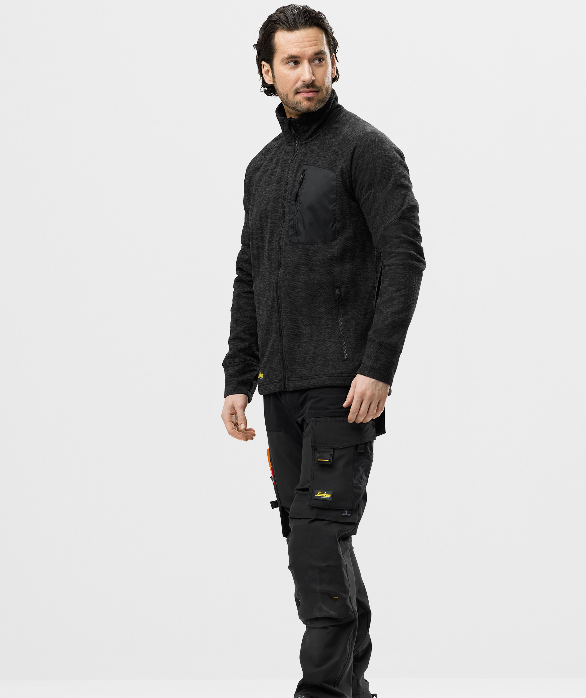 Snickers FlexiWork fleece cardigan 8042, Black, large image number 4