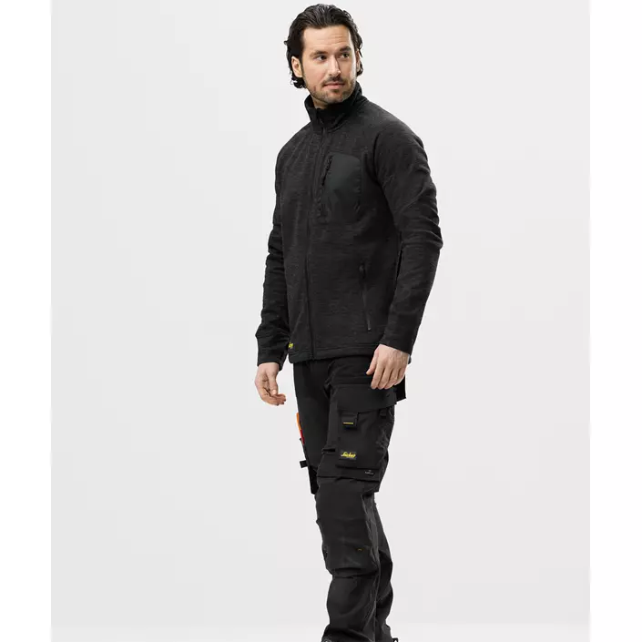 Snickers FlexiWork fleece cardigan 8042, Black, large image number 4