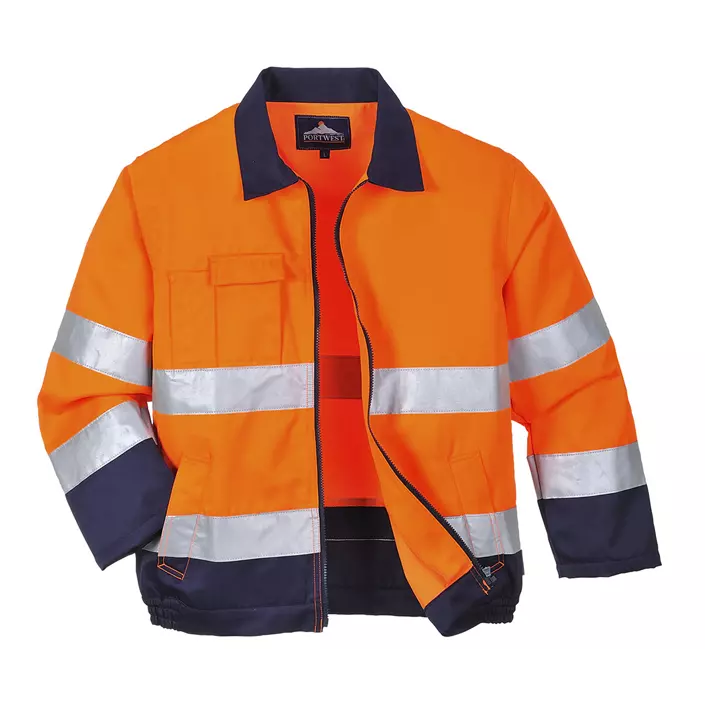 Portwest work jacket, Hi-vis Orange/Marine, large image number 0