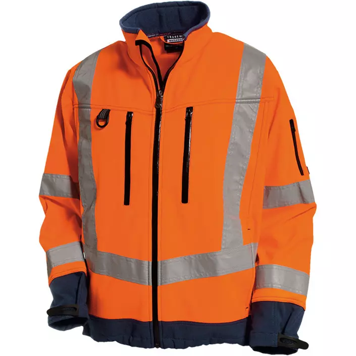 Tranemo CE-ME softshell jacket, Hi-vis Orange/Marine, large image number 0