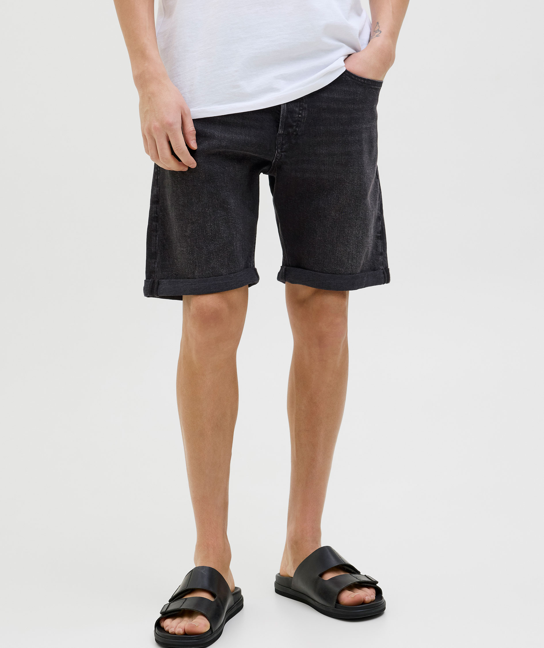 Jack & Jones JJIRICK JJORIGINAL AM360 shorts, Black Denim