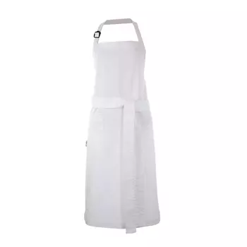 Toni Lee Kron bröstlappsförkläde med ficka, Vit