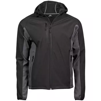 Tee Jays Performance softshell jacket with hood, Black/Dark Grey