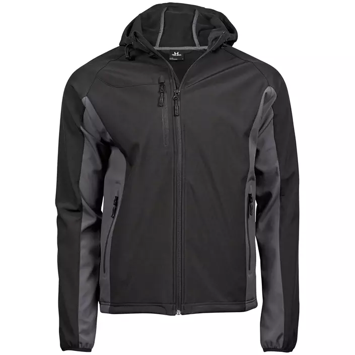 Tee Jays Performance softshell jacket with hood, Black/Dark Grey, large image number 0