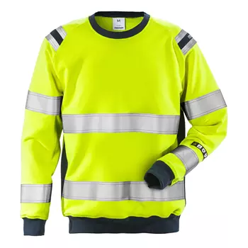 Fristads Flamestat sweatshirt 7076, Hi-Vis gul/marineblå