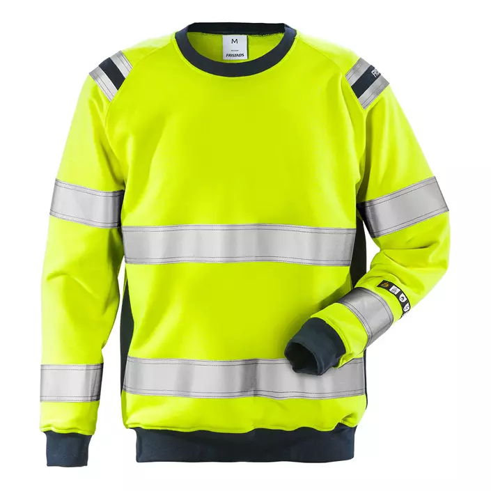 Fristads Flamestat sweatshirt 7076, Varsel yellow/marinblå, large image number 0