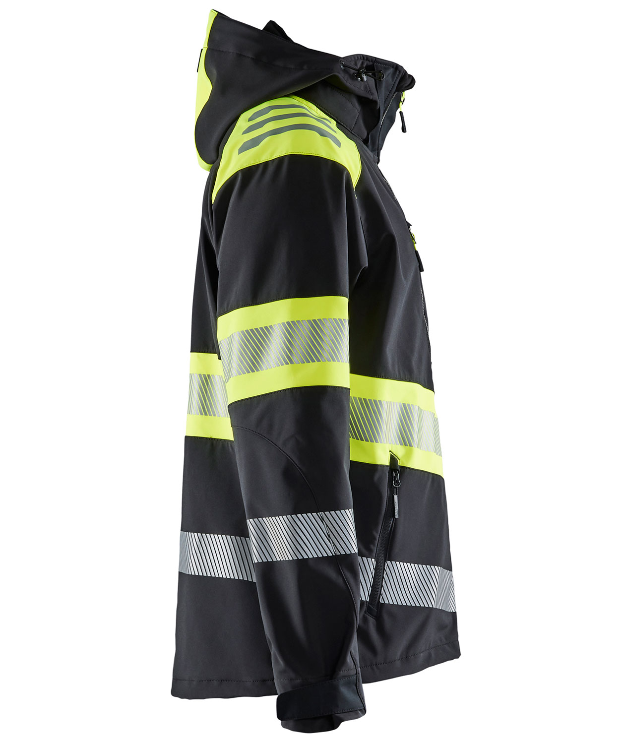 Bl&aring;kl&auml;der softshelljakke, Sort/Hi-Vis Gul, large image number 2