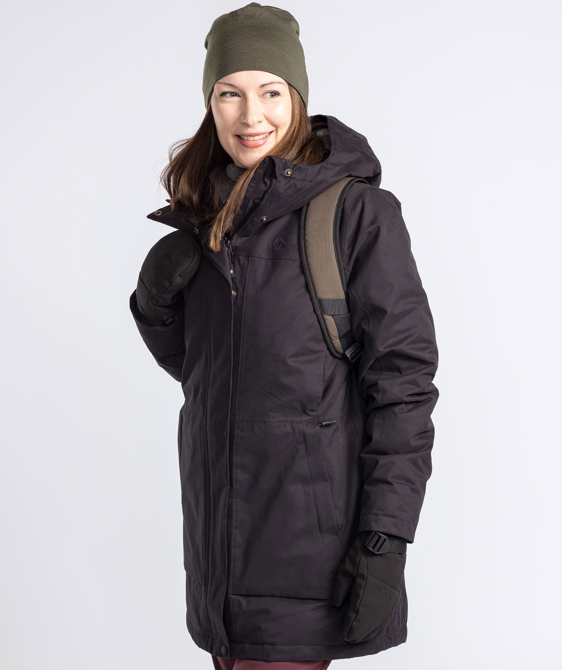 Pinewood dame vinter parkajakke, Black, large image number 4