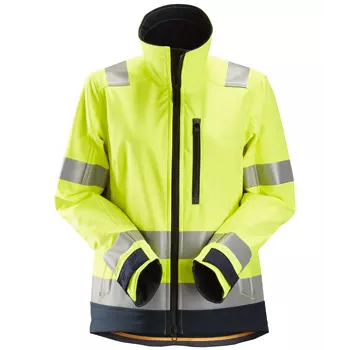 Snickers AllroundWork women's softshell jacket 1237, Hi-vis Yellow/Marine