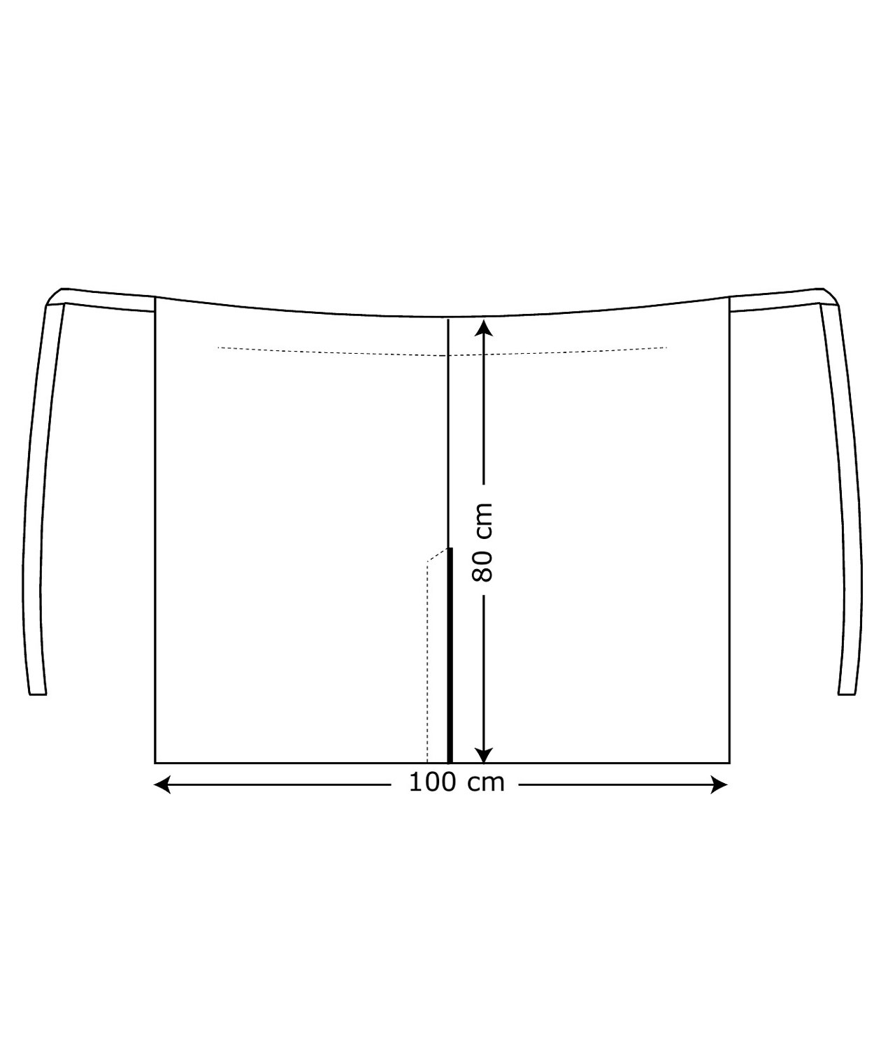 Kentaur apron with slit, Black, Black, large image number 2